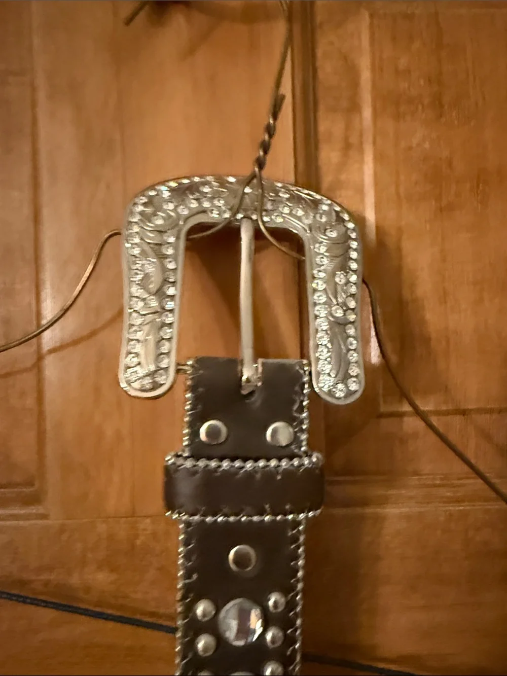 Decorative Studded Heart belt - Brown